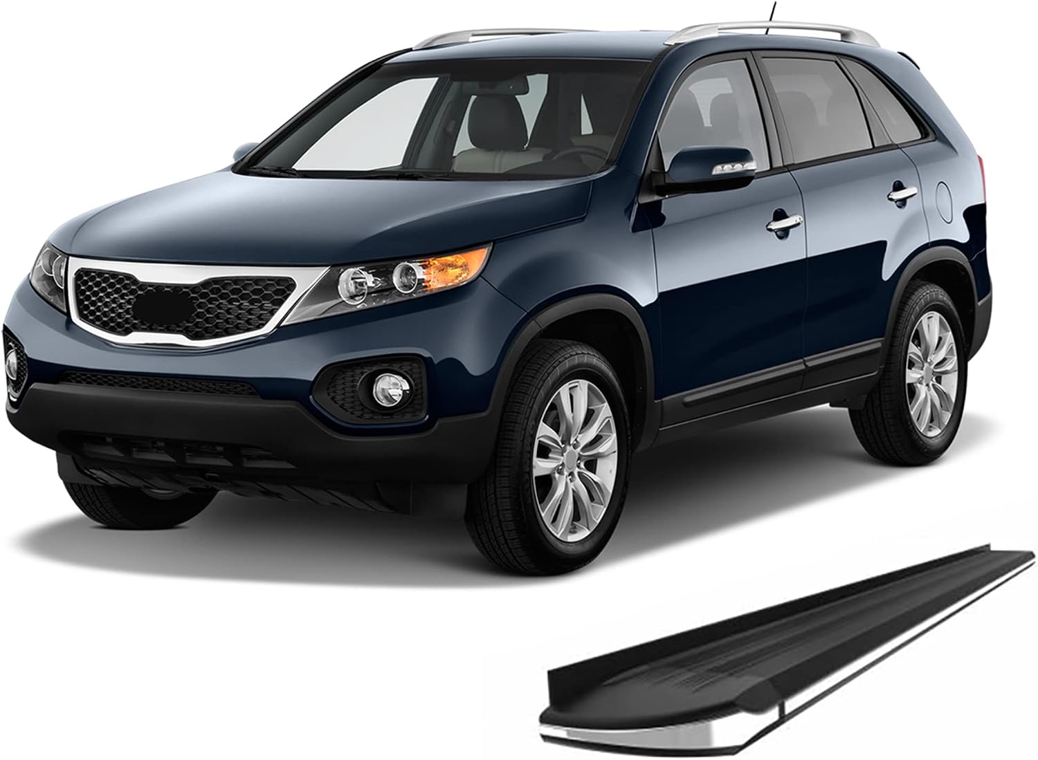 Black Horse EXCEED Running Boards Black Compatible with 2011-2013 Kia Sorento-EX-KISO