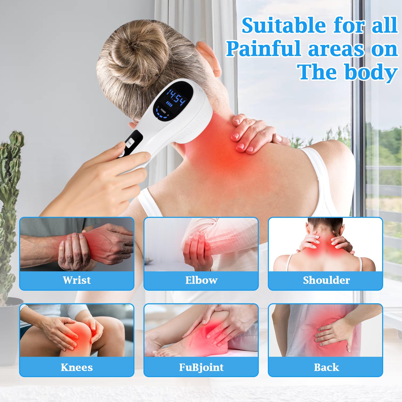Dispositivo portátil terapia luz roja, Terapia Luz Roja para Rostro Cuerpo, dispositivo de terapia de luz roja infrarroja cercana de 650 nm y 880 nm, con luz roja una pantalla LED y gafas protectoras