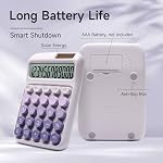 Desk Calculator,12 Digits, Large LCD Display,Big Buttons,Solar and Battery Dual Power Desktop Calculators,Cute and Aesthetic,Suitable for Office and Study (Ombre Purple)