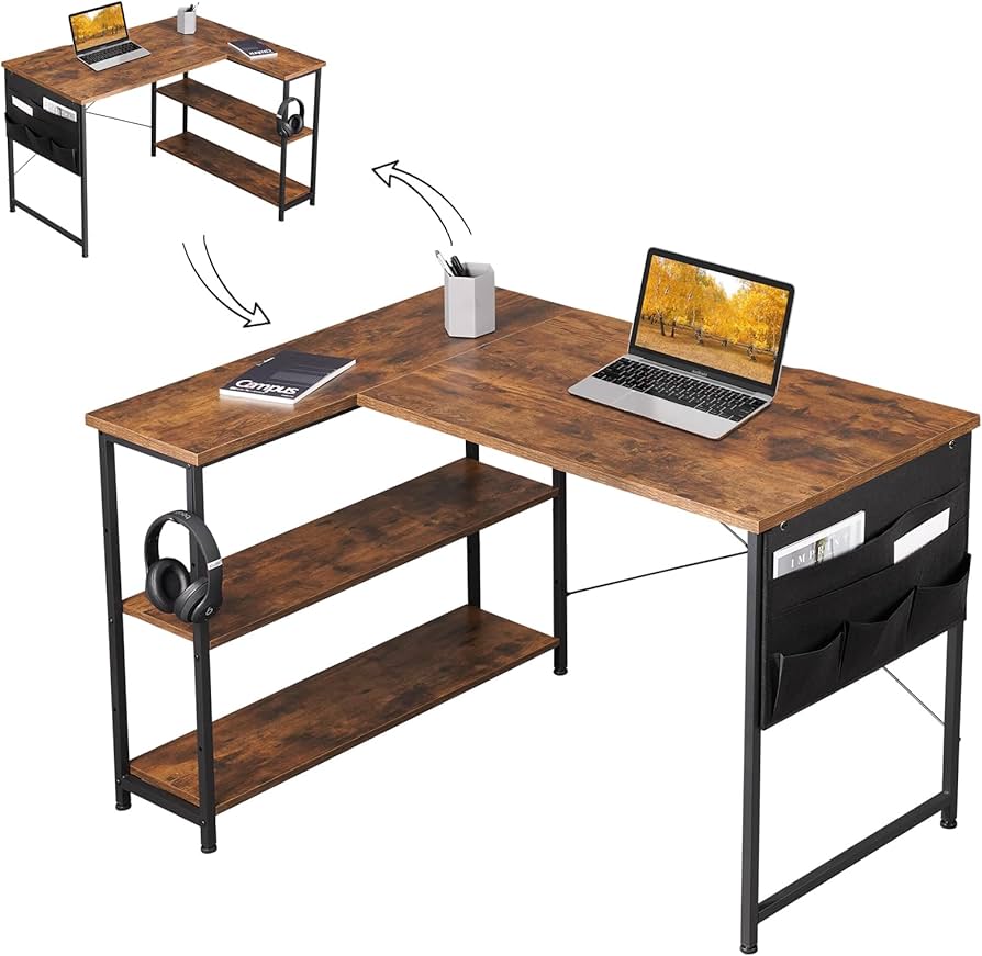 Amazon.co.jp: YeTom l字デスク ゲーミングデスク 幅120cm pcデスク