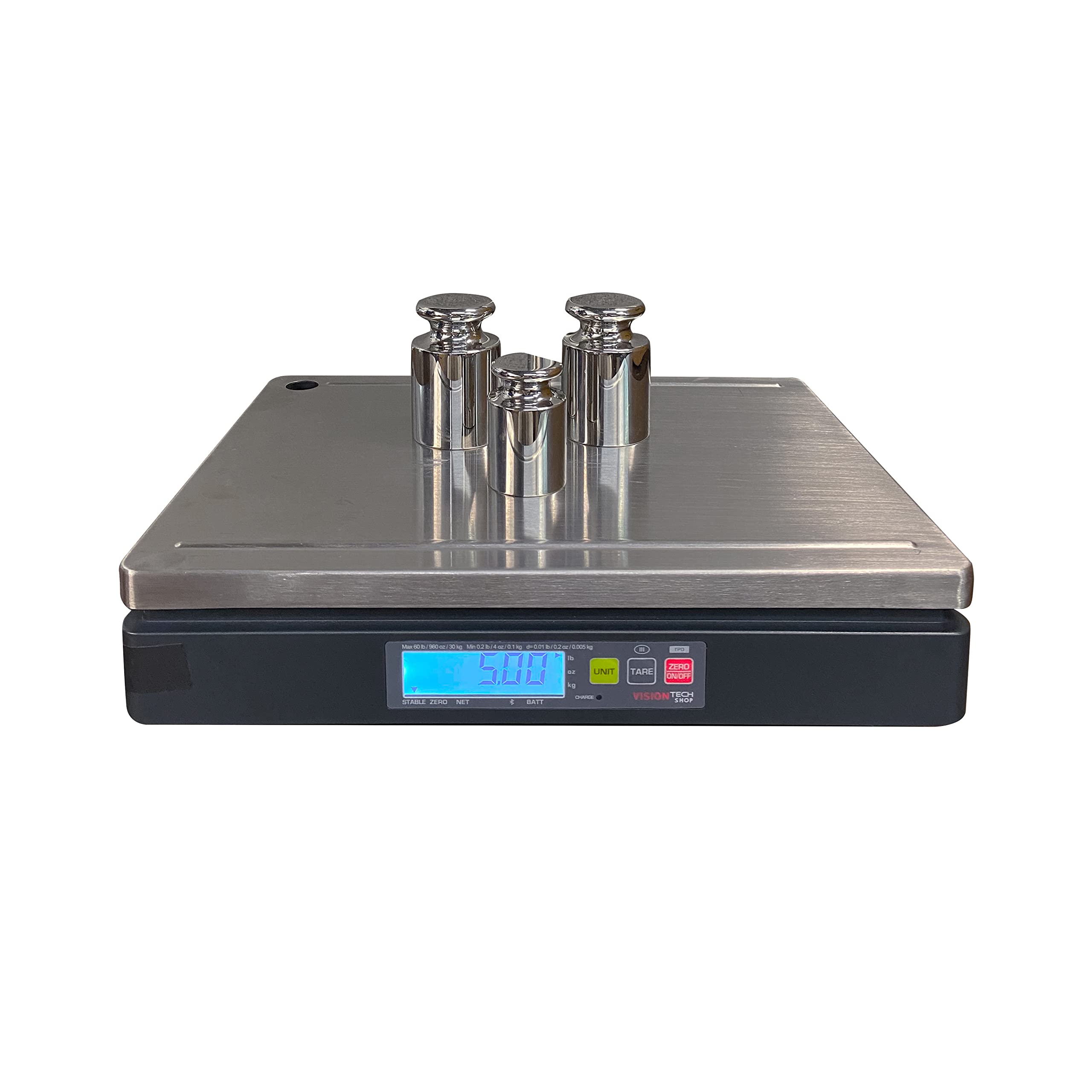 Photo 1 of VisionTechShop TPB-60LB, POS Interface Portion Scale with Most ECR's and POS Systems, Lb/Oz/Kg Switchable, 60lb Capacity, 0.01lb Readability, Single Display, NTEP Legal for Trade COC #22-010