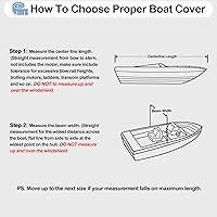 Vista 2 de OutdoorLines - Fundas impermeables para barco de 14-16 pies de largo - Cobertura resistente para barco remolcable de alta resistencia UV