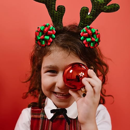 Miniatura 4 de Pinzas de cocodrilo para el pelo de otoño, para niñas, color naranja, lunares, rizados, con cinta, bola de flores, pasadores de animación, pasadores
