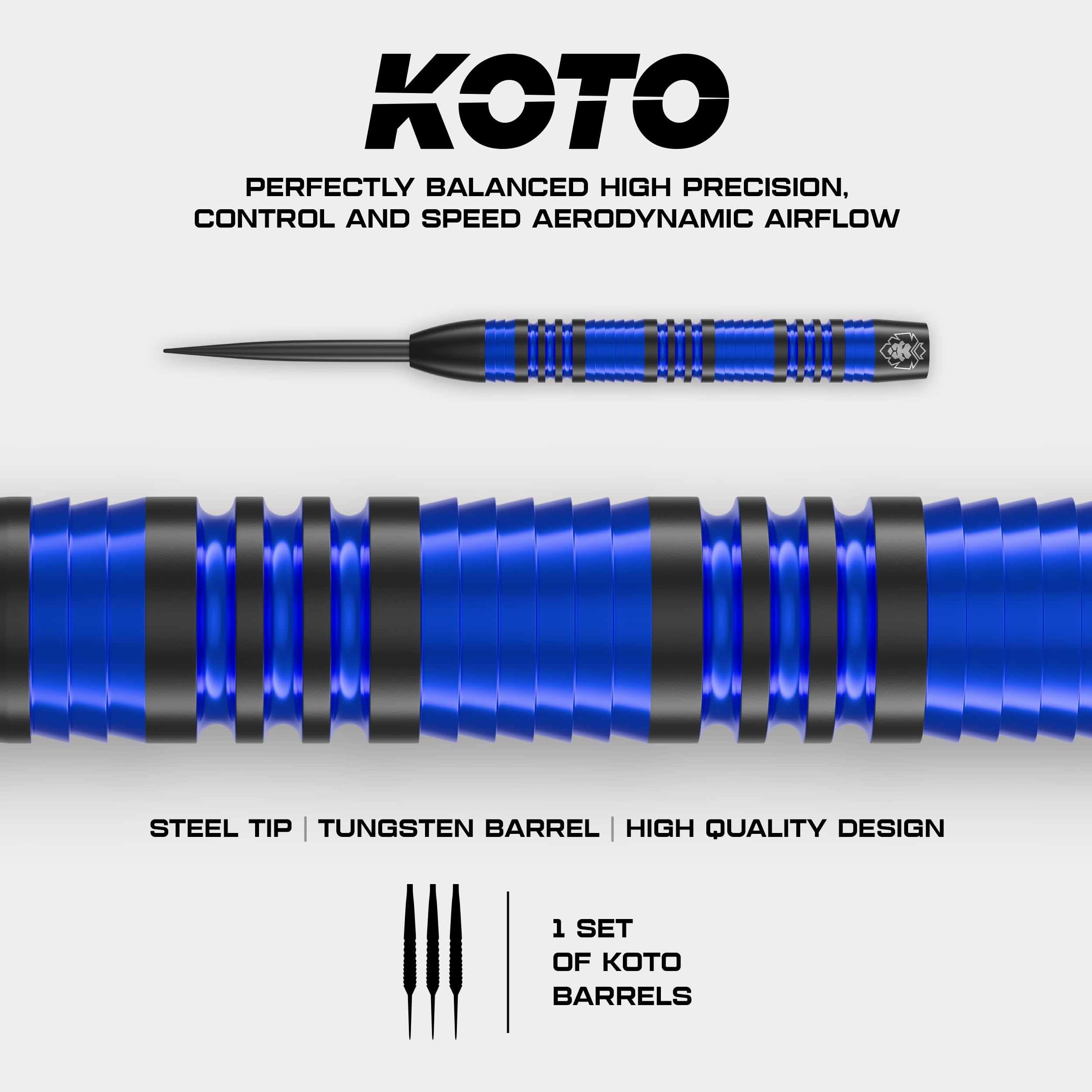 Lotki KOTO Imperial Black Blue 80% Tungsten Darts