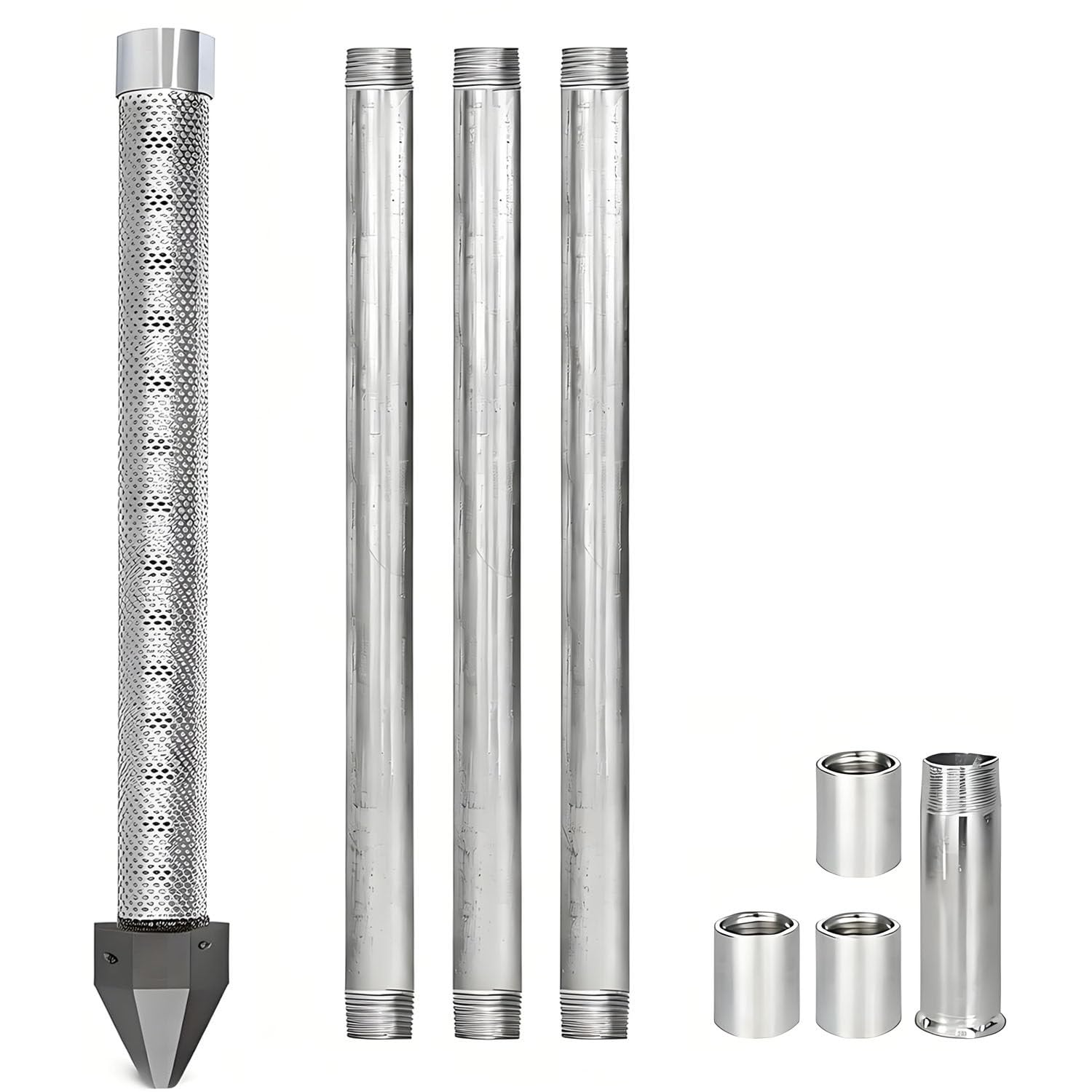 COAKUE Well Drive Point Kit, DIY Water Well Drilling Kit 3+1Kit