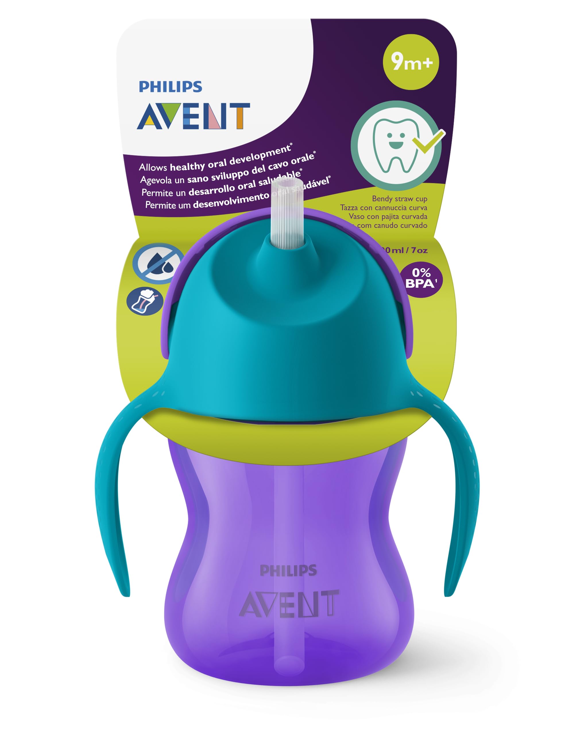 Philips AVENT SCF796/02 Strohhalmbecher, Silikon, violett