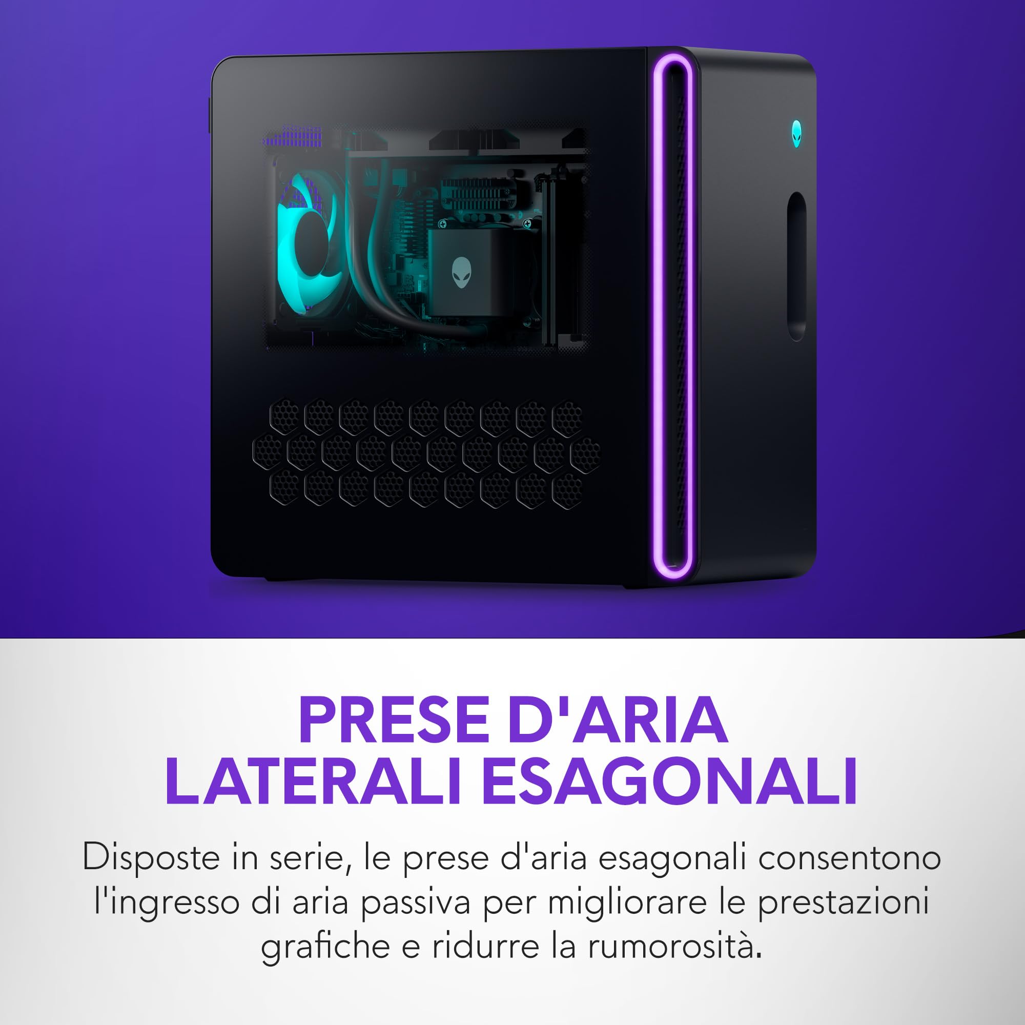 Alienware Aurora Desktop ACT1250, Intel Core Ultra 7 265KF, Windows 11 Home | NVIDIA GeForce RTX 5070 12GB GDDR7, 32GB DDR5 RAM, 1TB SSD, Wi‑Fi, Bluetooth, Ethernet 2.5G, Pronto per gaming