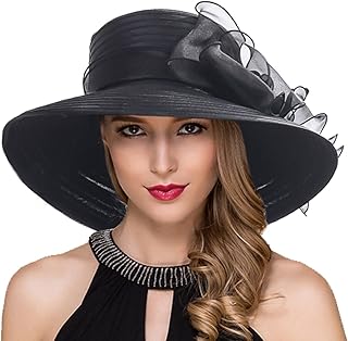 Women Derby Church Dress Cloche Hat Fascinator Floral Tea...