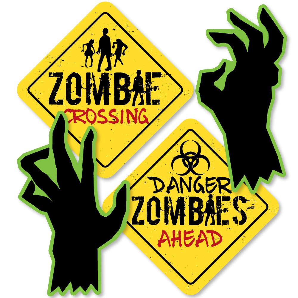 Big Dot of Happiness Zombie Zone - Zombie Decorations - DIY Halloween Decorations - Halloween Cutouts Essentials - Zombie Crawl Party - Halloween Cut Out Decor - Fall Party Decorations - Set of 20