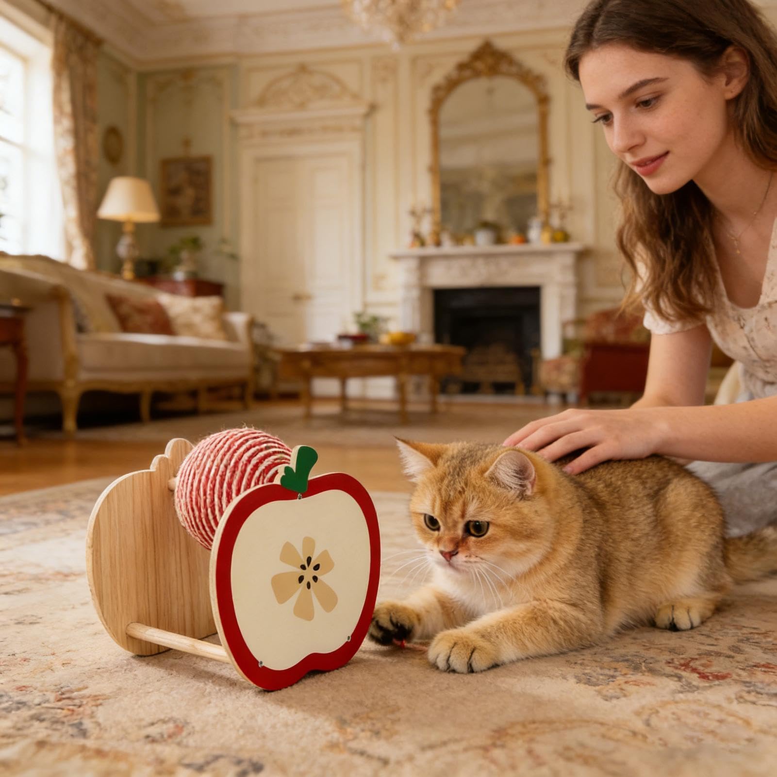 Pelota Rascador para Gatos Suministros para Mascotas Interactivos de Sisal | Juguete de Sisal en Forma de Bola Para Gatos Pequeños, Medianos, Grandes y , Enriquecimiento, Juego, Sal