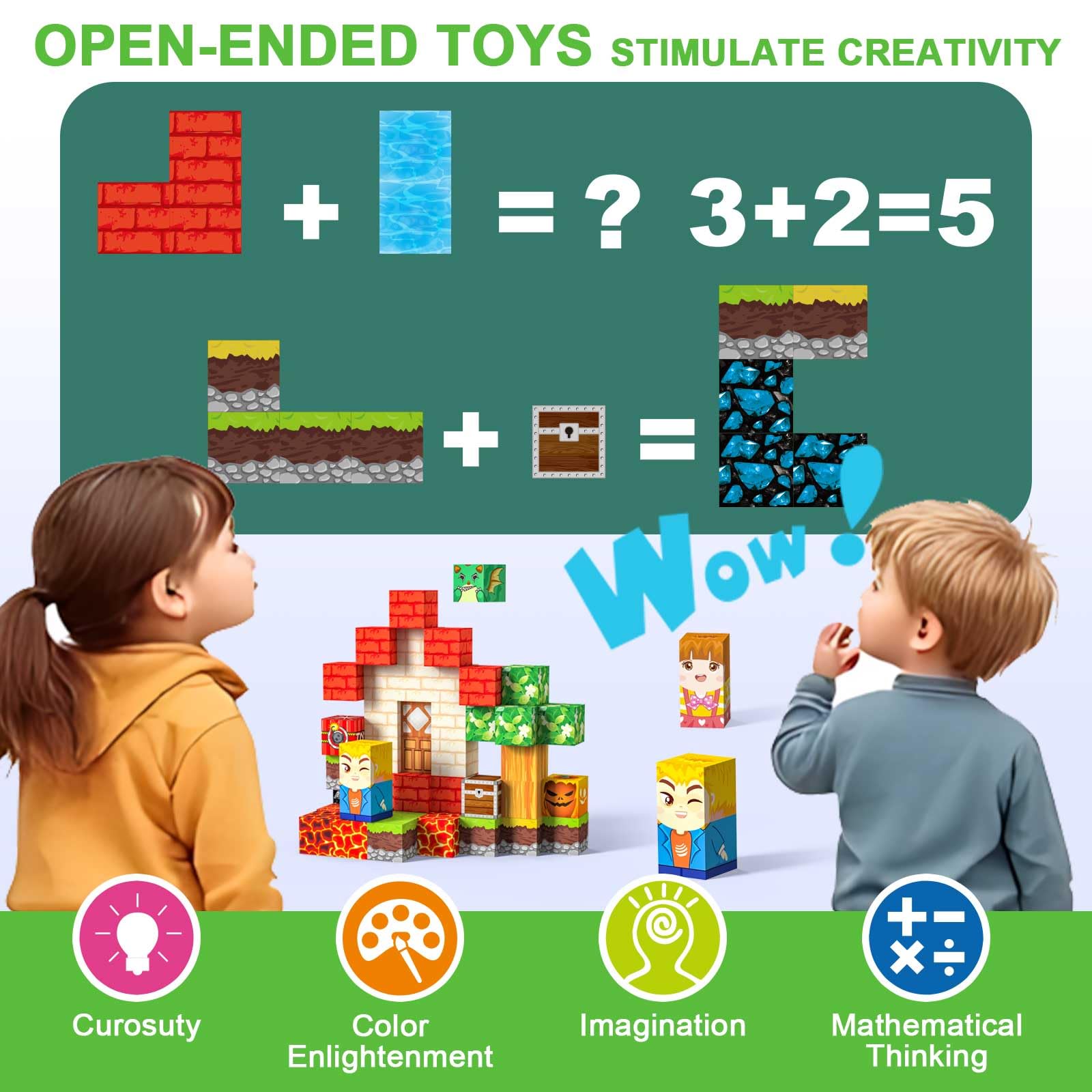 Costruzioni Magnetiche per Bambini 100 PCS 2CM 3+ Giochi Cubi Magnetici, Blocchi Building Blocks Giocattoli Montessori a Partire da 3 4 5 6 7 8 9 10 11 12 Anni Regali di Compleanno per Ragazzi