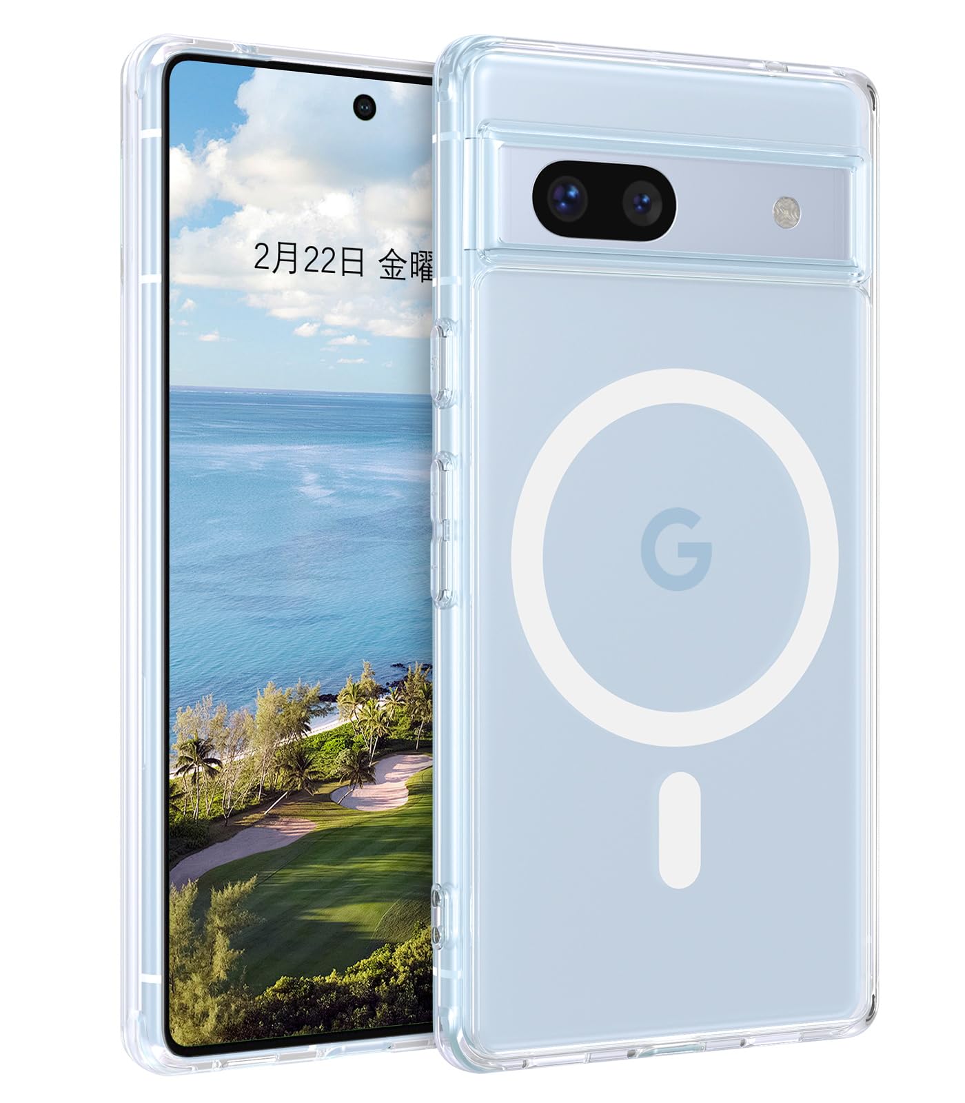 DUEDUE Google pixel 7a ケース MagSafe対応 マグネット搭載 ピクセル7a ケース 透明 スマホケース レンズ保護 ワイヤレス充電 指紋防止 一体型 薄型 TPUケース 耐衝撃