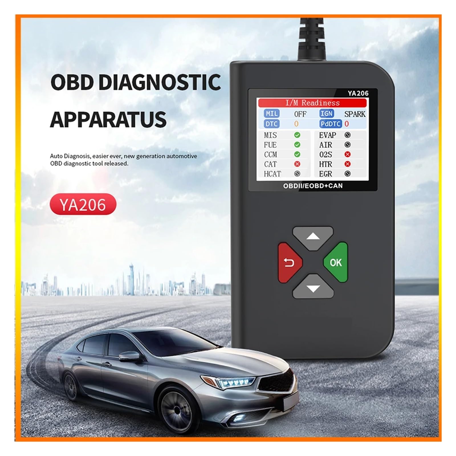 Narzędzia do inspekcji samochodowej OBD2 Diagnostyka samochodowa YA206 Wykrywanie usterek samochodowych Tester akumulatorów Wielofunkcyjny kod
