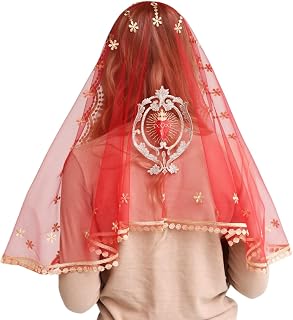 Catholic Mantilla Mass Infinity Veil Church Lace Veil Spanish Chapel Mass Head Covering Veil Long Heart