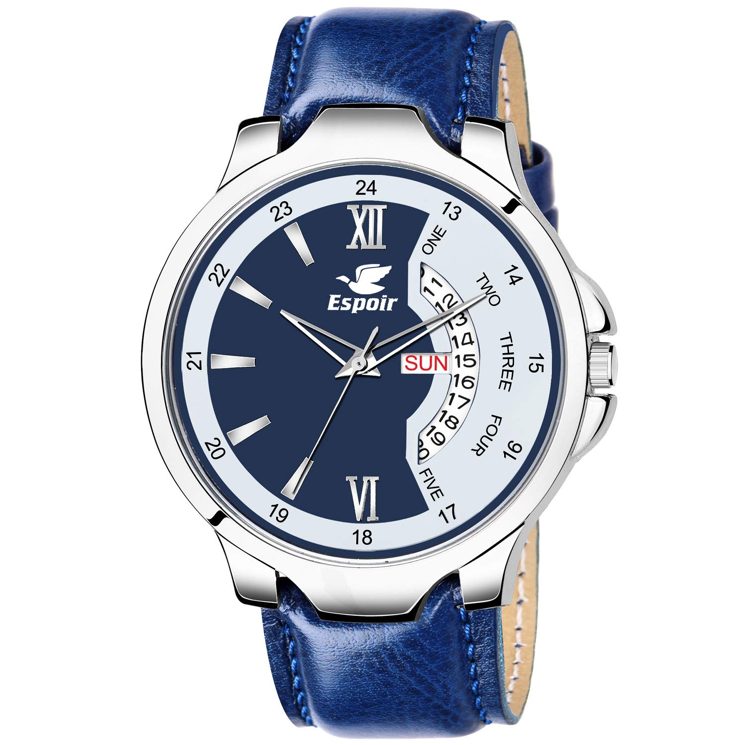 Espoir Blue Dial Day and Date Boys and Mens Watch - ITN0507 (B07T7P4T9Z) Amazon Price History, Amazon Price Tracker