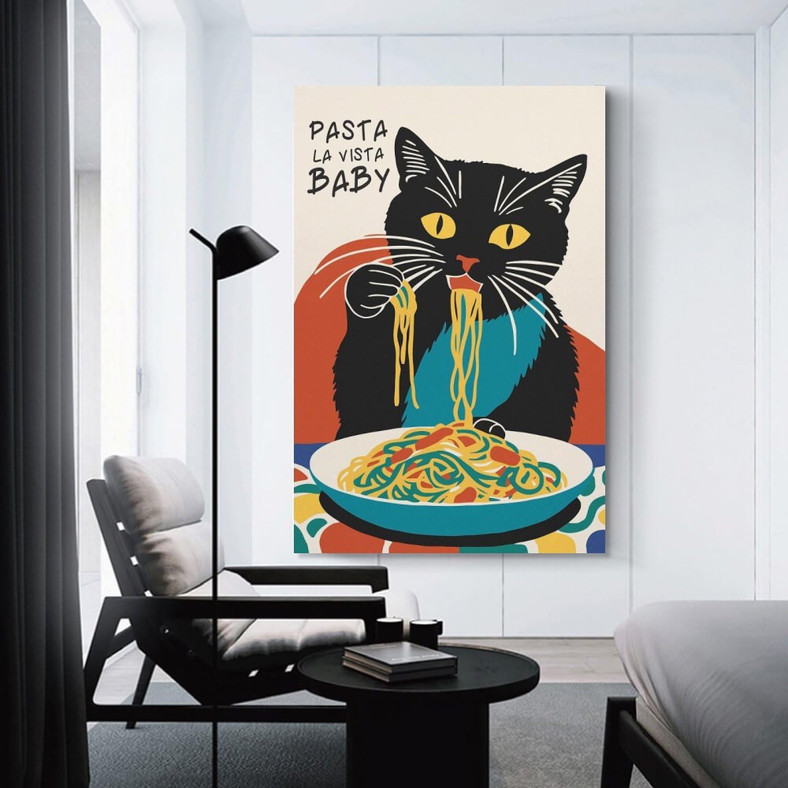 Junmoney Room Decor Wall Art Pasta La Vista Baby, 20x30inch(50x75cm), for Wall Displays, Bedrooms Or Room Updates, A Versatile Canvas Print for Layering