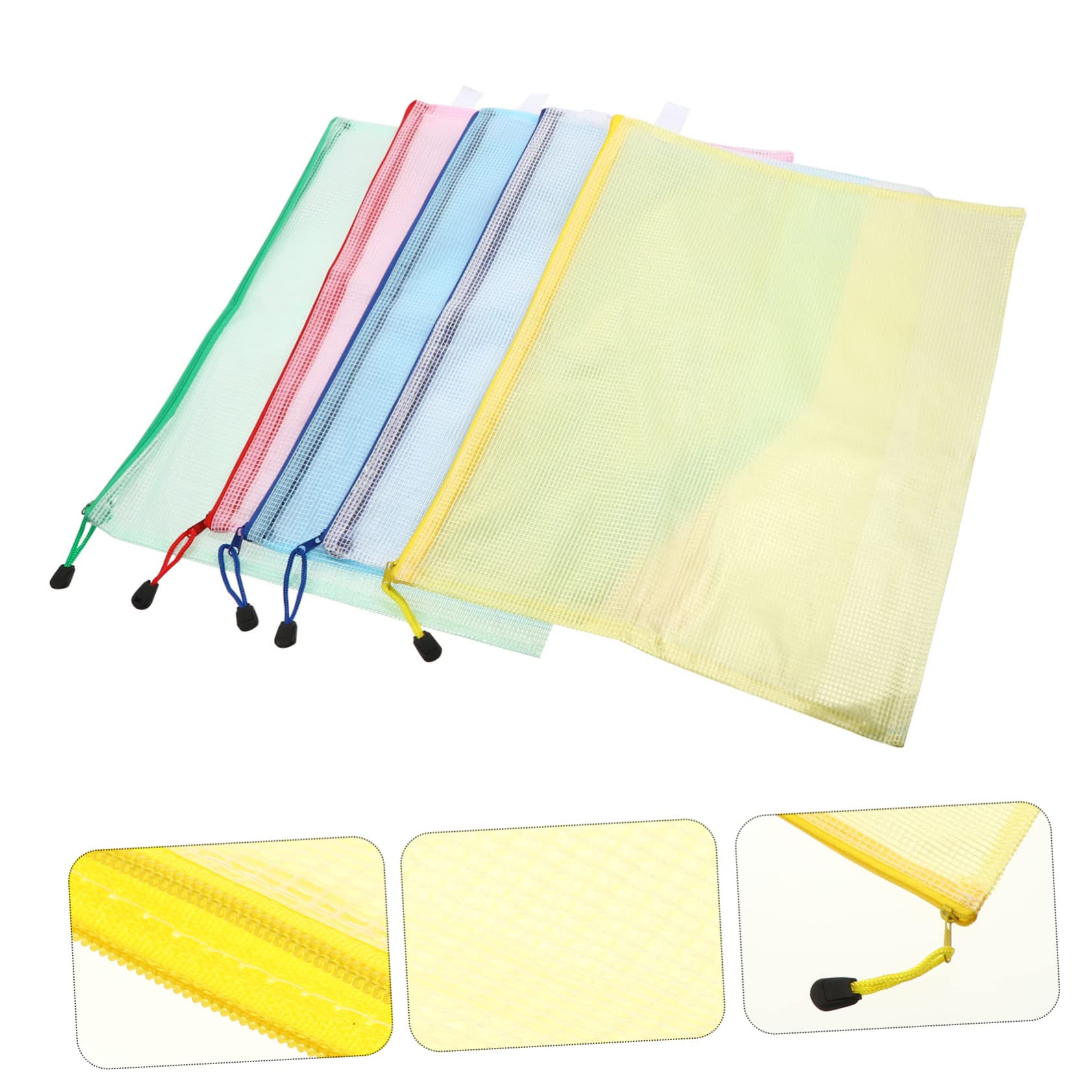 DOITOOL 20 Pezzi Buste Portadocumenti con Cerniera in Traspirante e Resistente Sacchetti Mesh Impermeabili per Ufficio e Scuola Organizzatore Documenti Facile Trasportare