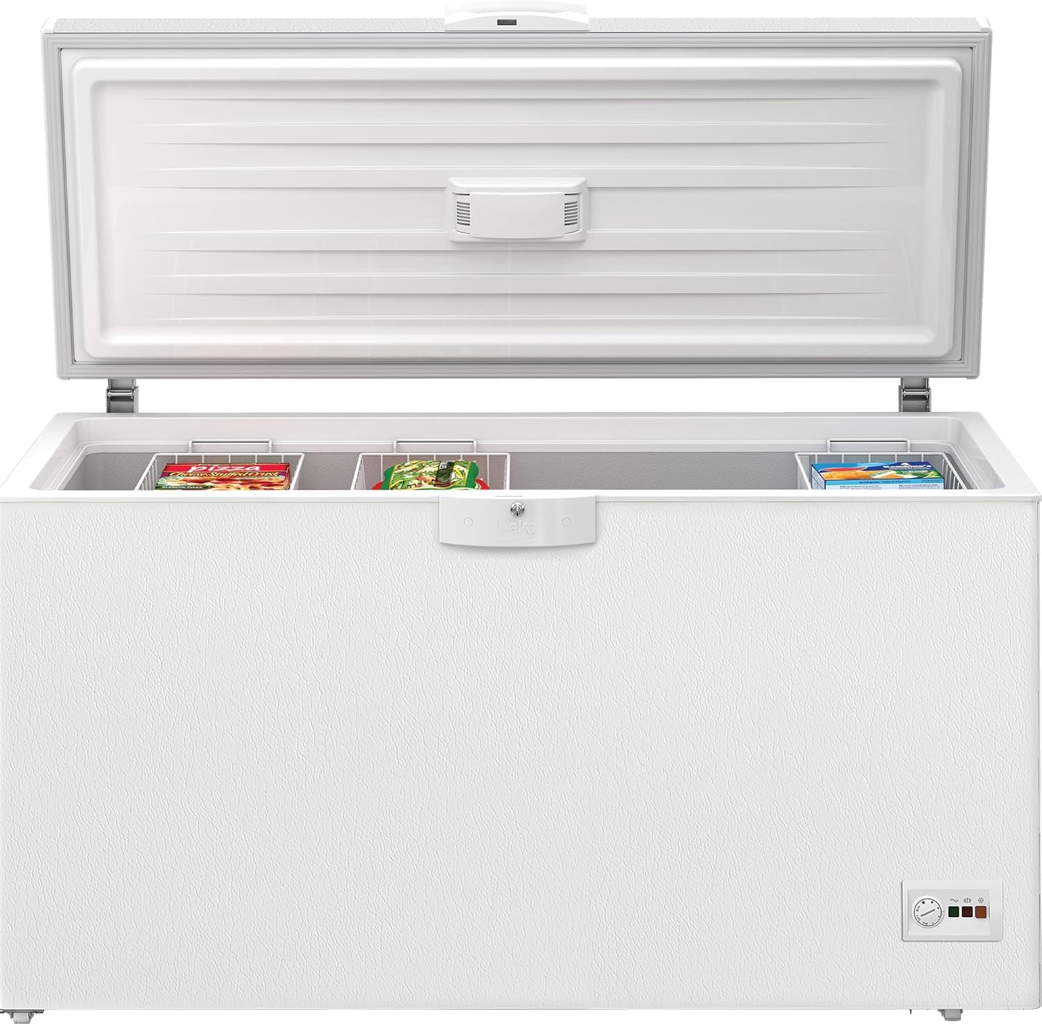 Beko HSM46740 - Congelatore grande, capacità utile 451 l, 3 cestini, allarme temperatura, serratura per interni, 36 dB (A), bianco