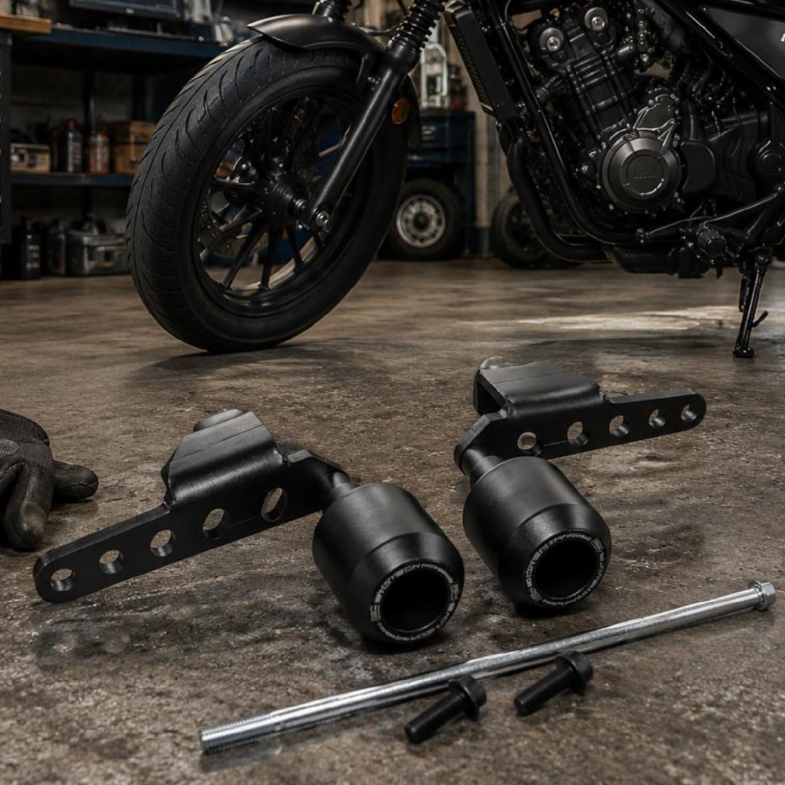 kowaku Parador de Motor para Motocicleta Barra Protectora Deslizadores Anticaída Protector de Motor Aleación de Aluminio CNC Superficie Anodizada Duradera