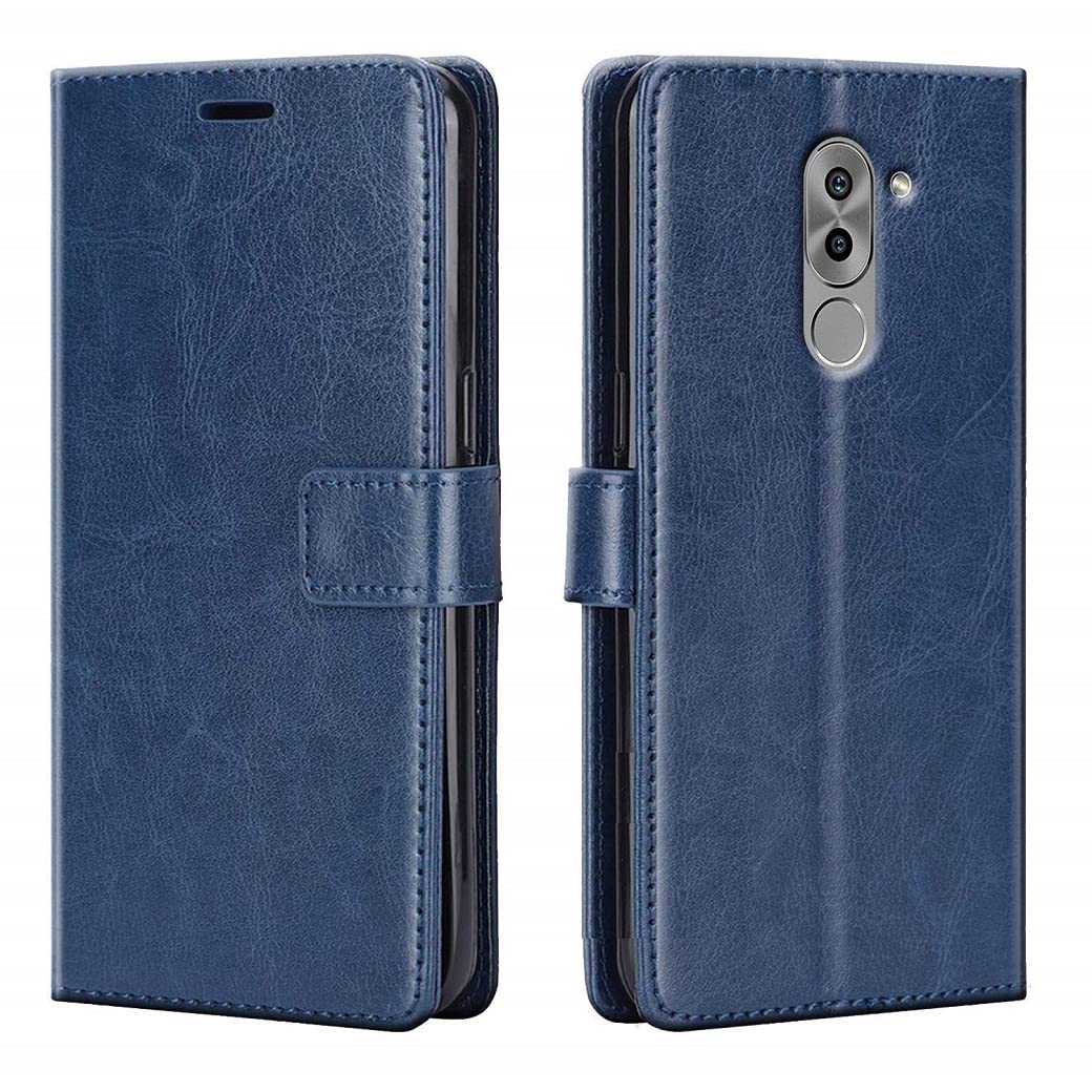 Fastship Faux Leather Wallet with Back Case TPU Build Stand & Magnetic Closure Flip Cover for Huawai Honor 6X - Navy Blue (B0BYGSJ1PL) Amazon Price History, Amazon Price Tracker