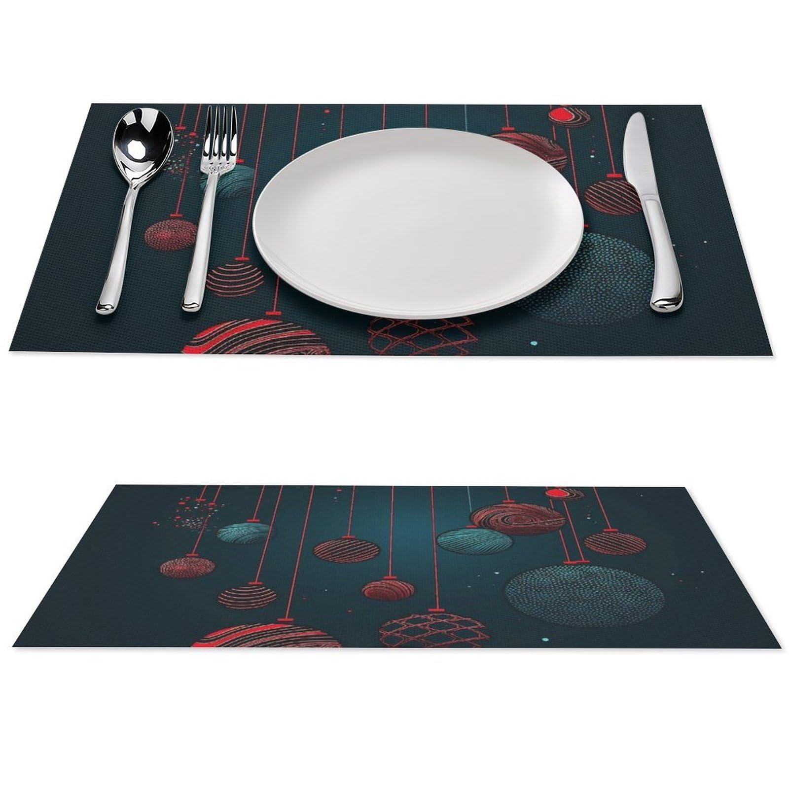 Sets de table Noël antidérapants 45x30 résistant chaleur extérieur intérieur x4