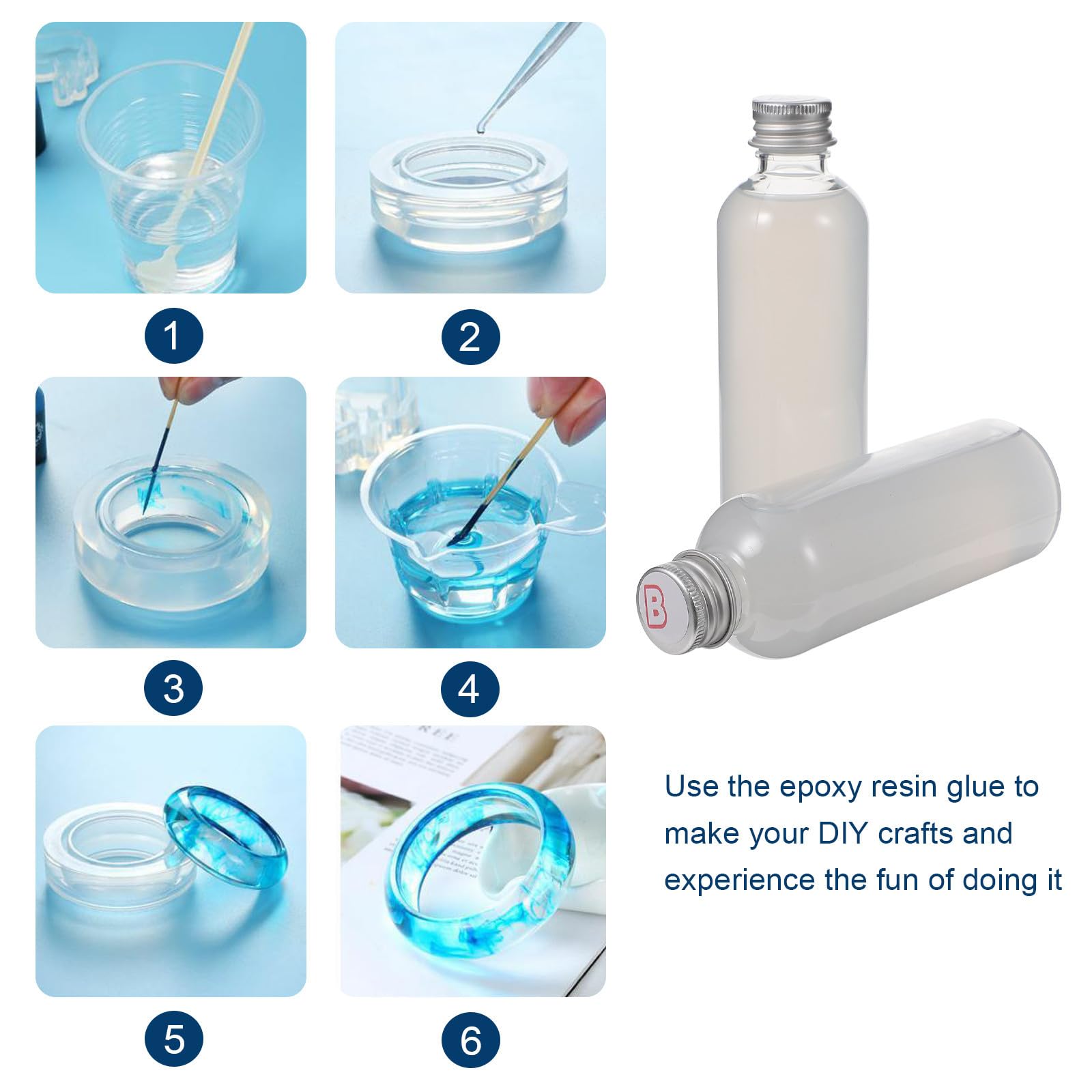 Silicona Líquida Translúcida para Moldes Diy, Mezcla Fácil, Botella