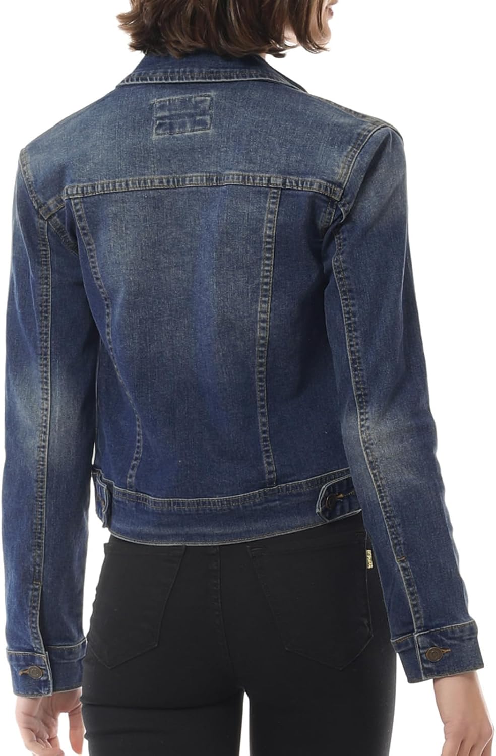 Design by Olivia Women's Classic/Destroyed Vintage Washed Long Sleeve Denim Jean Jacket - Image 6