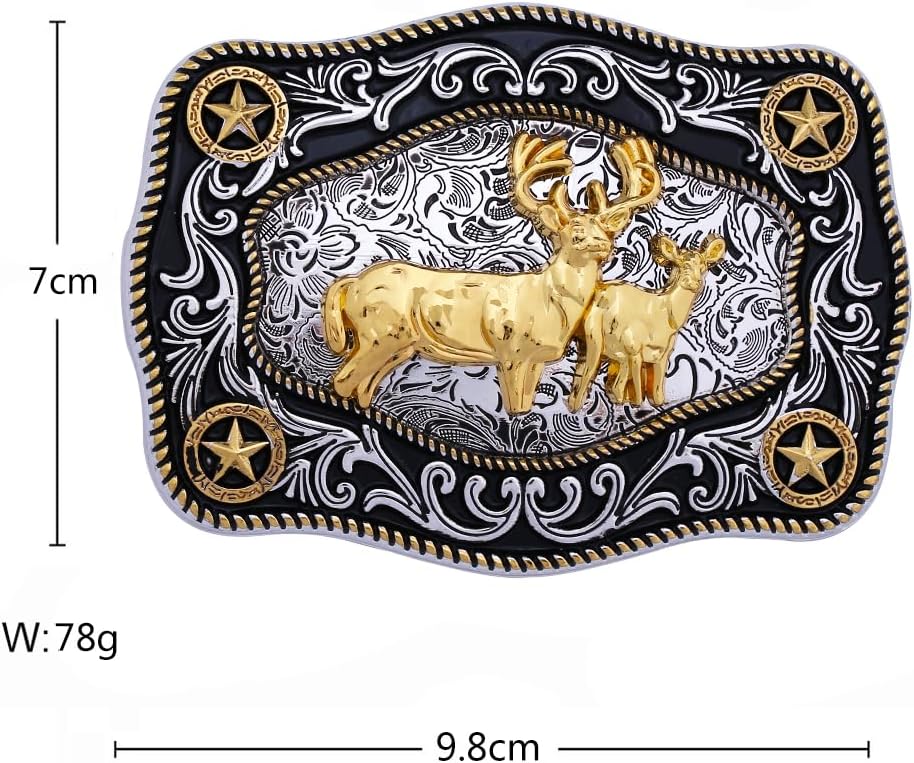 Western Cowboy Belt Buckle with Animal Pattern for Men & Women - Image 2