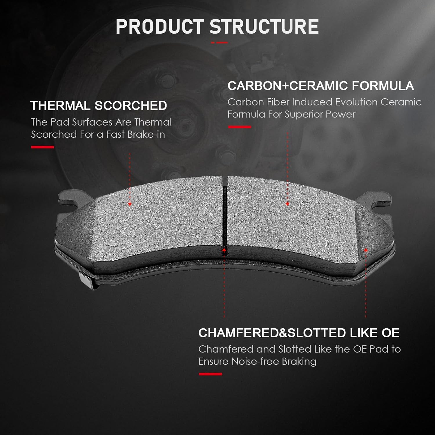 cciyu D785 D792 Ceramic Front Rear Brake Pad Set Fit For Chevy Astro,Avalanche,1500,Silverado,1500 HD,Suburban,1500,Tahoe,For GMC Safari,Sierra,1500,Sierra,1500 HD,Yukon,Yukon XL,1500