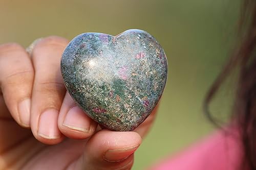 Miniatura 8 de Jet Ruby Fuschita Corazón hinchado Piedra Espíritu Guía de Piedra Piedra Cristal Blanco Terapia Curación Chakra Equilibrio Energía Amor Divino