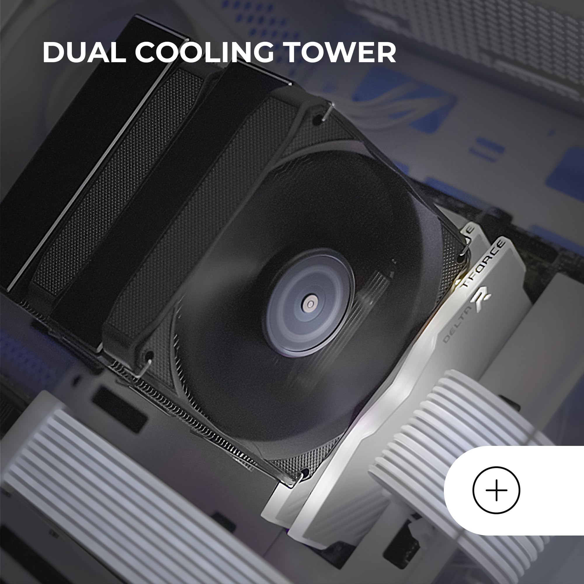 MARSGAMING MCPU-XU9, Dissipatore CPU Doppia Torre, TDP 400W, 2x Ventole con Pale Ibride e Cuscinetti FDB in Rame Iperbilanciato, 9 Heatpipe Tecnologia BPH ULTRA, Multisocket Universale, Nero