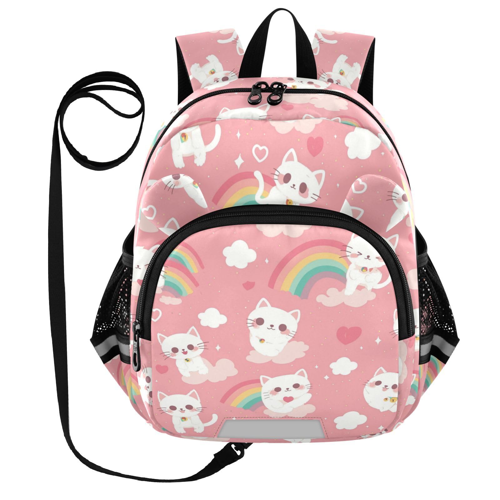 Wusikd Kids Backpack Cute Cat Hearts Toddler Bags Rainbow Schoolbag for Girls Boys Kindergarten Student S