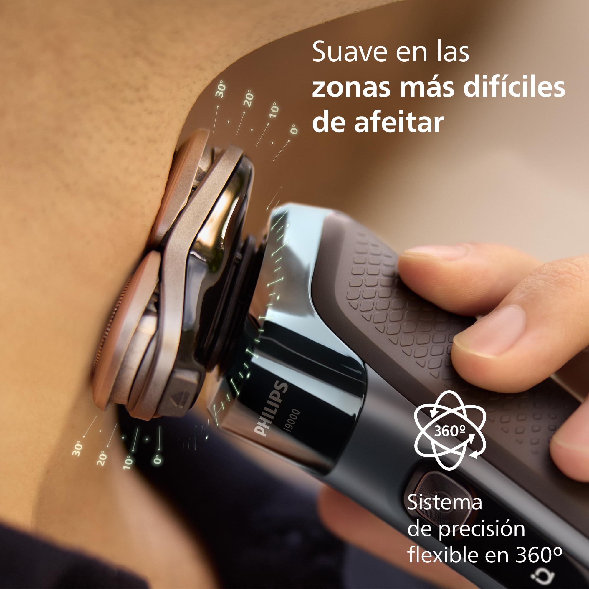Philips i9000, Afeitadora Eléctrica Hombre, Máquina de Afeitar Barba en Seco y Húmedo, Tecnología SkinIQ, Base de Carga, Recargable, Estuche de Viaje, Centro de limpieza, X9001/30