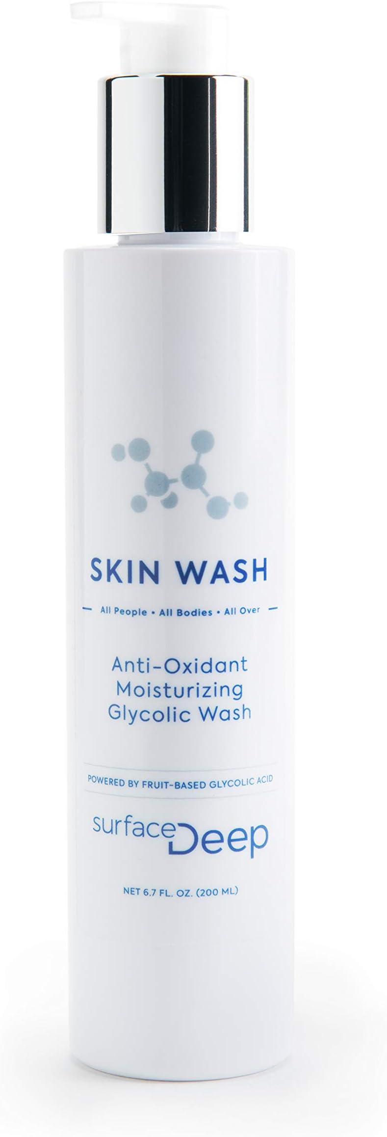 Surface Deep• Anti-Oxidant Moisturizing Glycolic Wash • Dermatologist Developed Clean Glycolic Powered Deodorant Wash for Women and Men • 6.7 Oz Pump