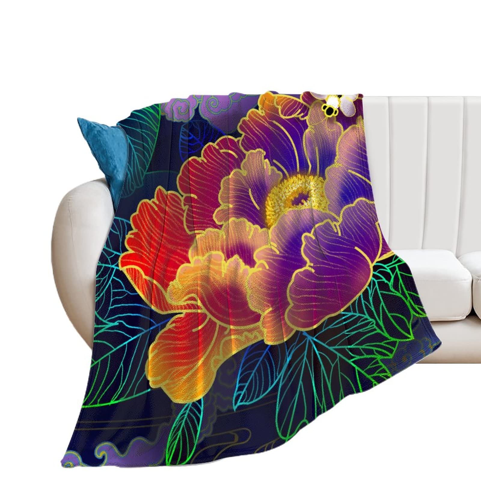 Couverture de canapé pivoine douce pour vos soirées cocooning au salon