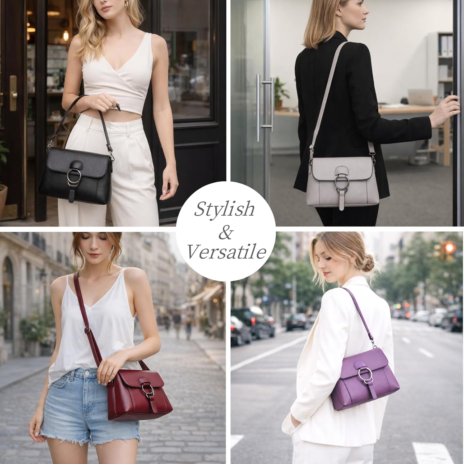 Women’s Leather Crossbody Handbag Multi-pockets Shoulder Bag Tote Purses and Handbags Hobo Tote Bag Top Handle Satchel - Image 8