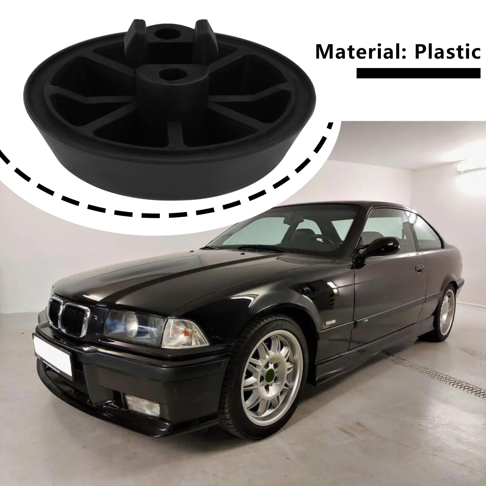 ECSiNG Lot de 4PCS Tampons de Support de Cric de Voiture en Plastique 51711960752 Compatible avec BMW E36 318 323 325 M3 Noir