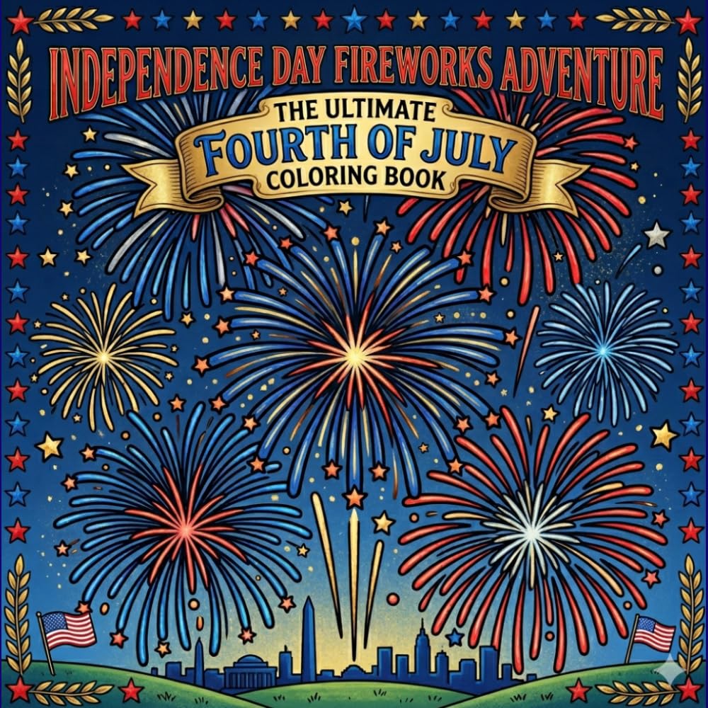 Independence Day Fireworks Adventure: The Ultimate Fourth Of July Coloring Book