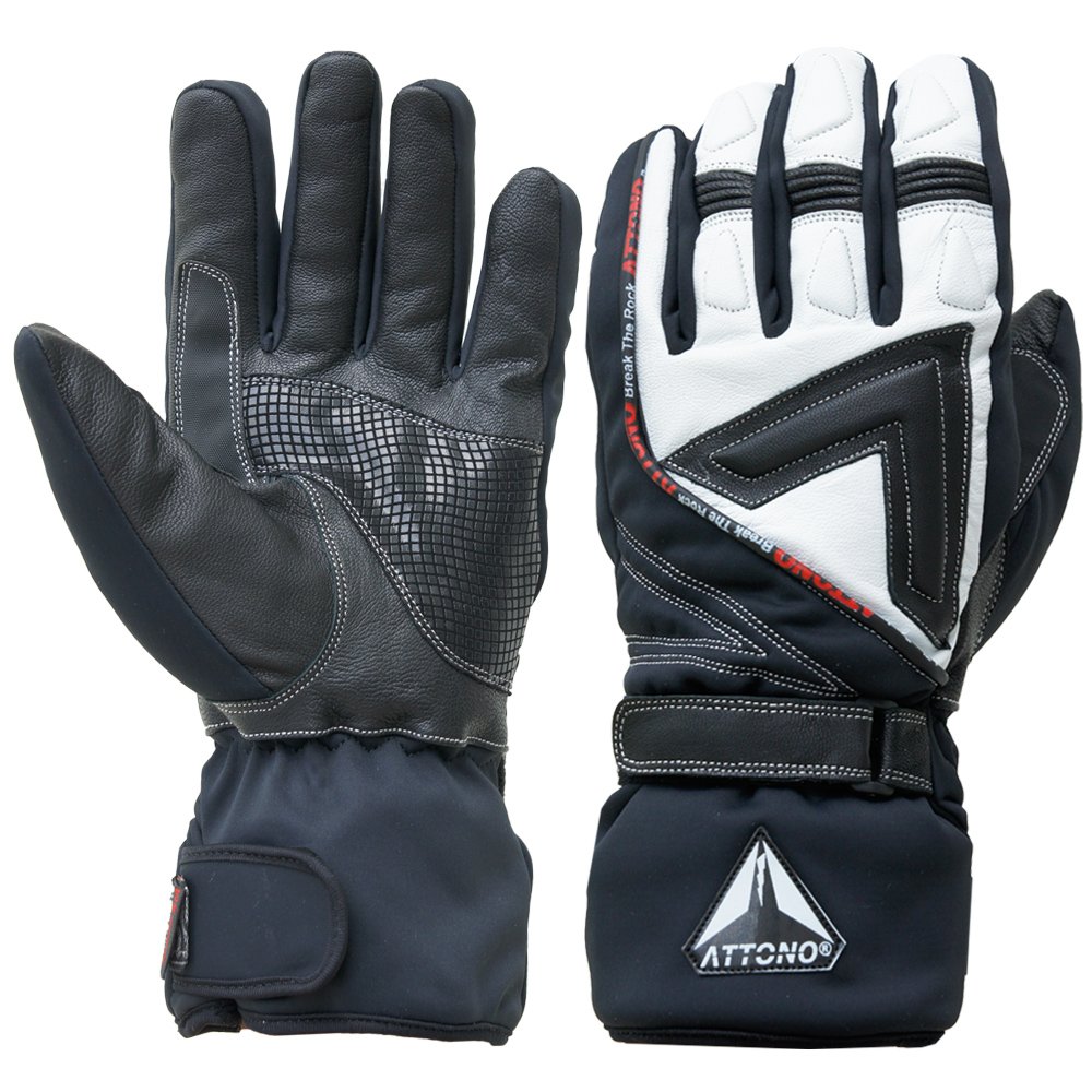 ATTONO V01 - Guanti da sci e snowboard 3 in 1, in pelle, con guanto interno