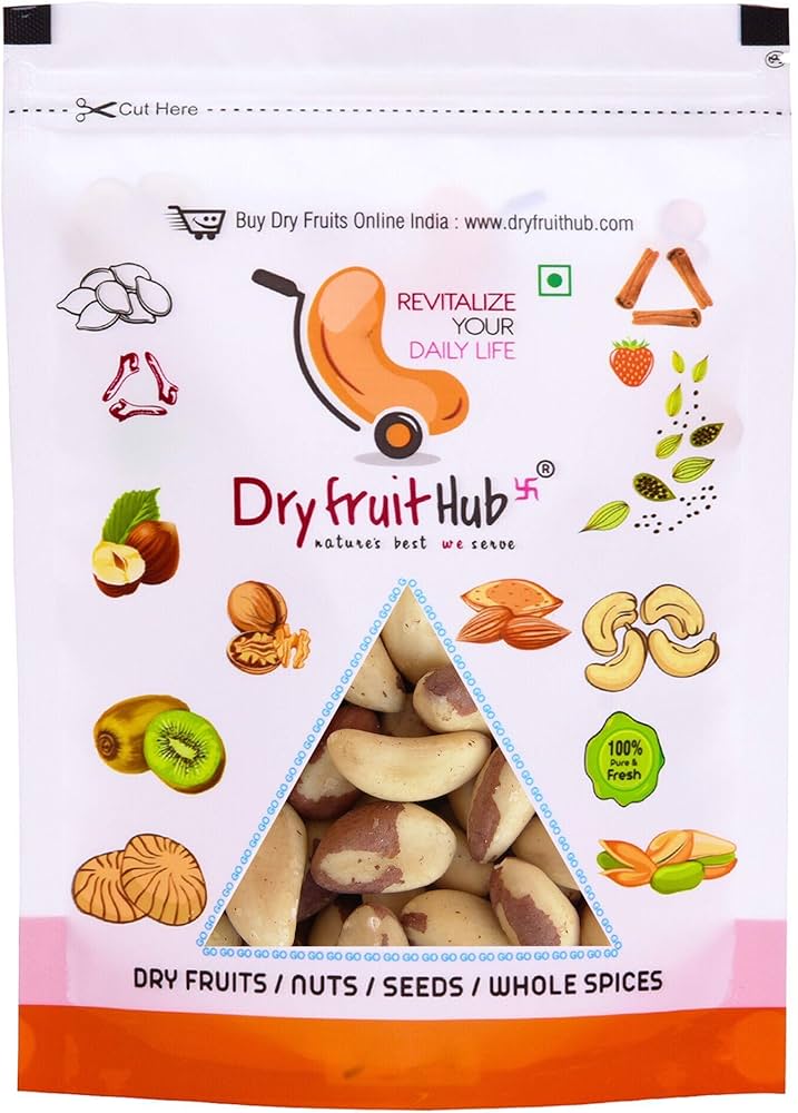 Dry Fruit Hub Brazil Nuts 250gm, Brazilian Nuts, Brazil Nuts Organic, Premium Jumbo Brazil Nuts