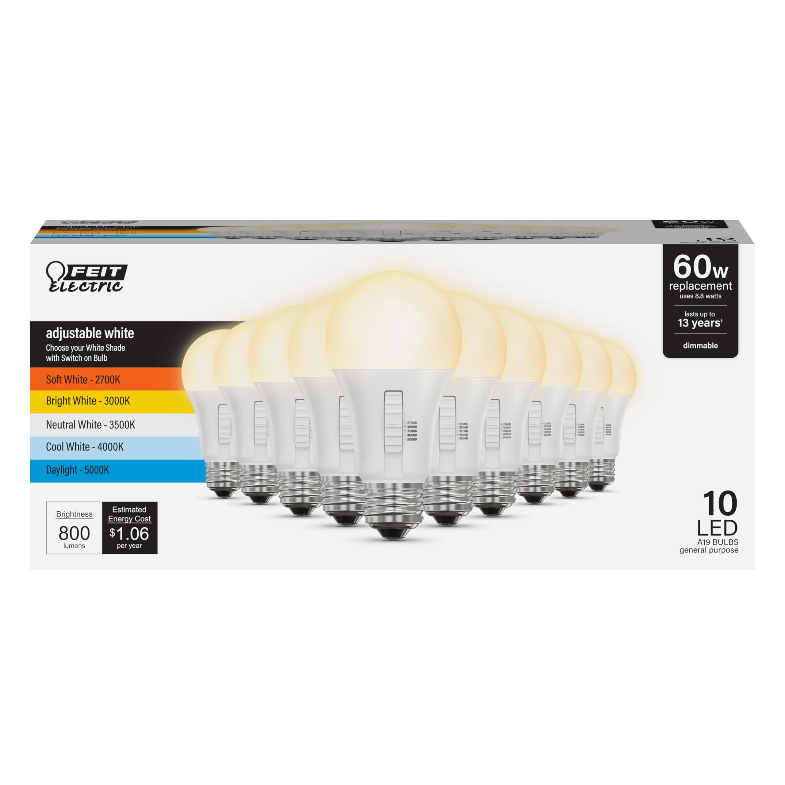Feit Electric A19 LED 60W Dimmable 1