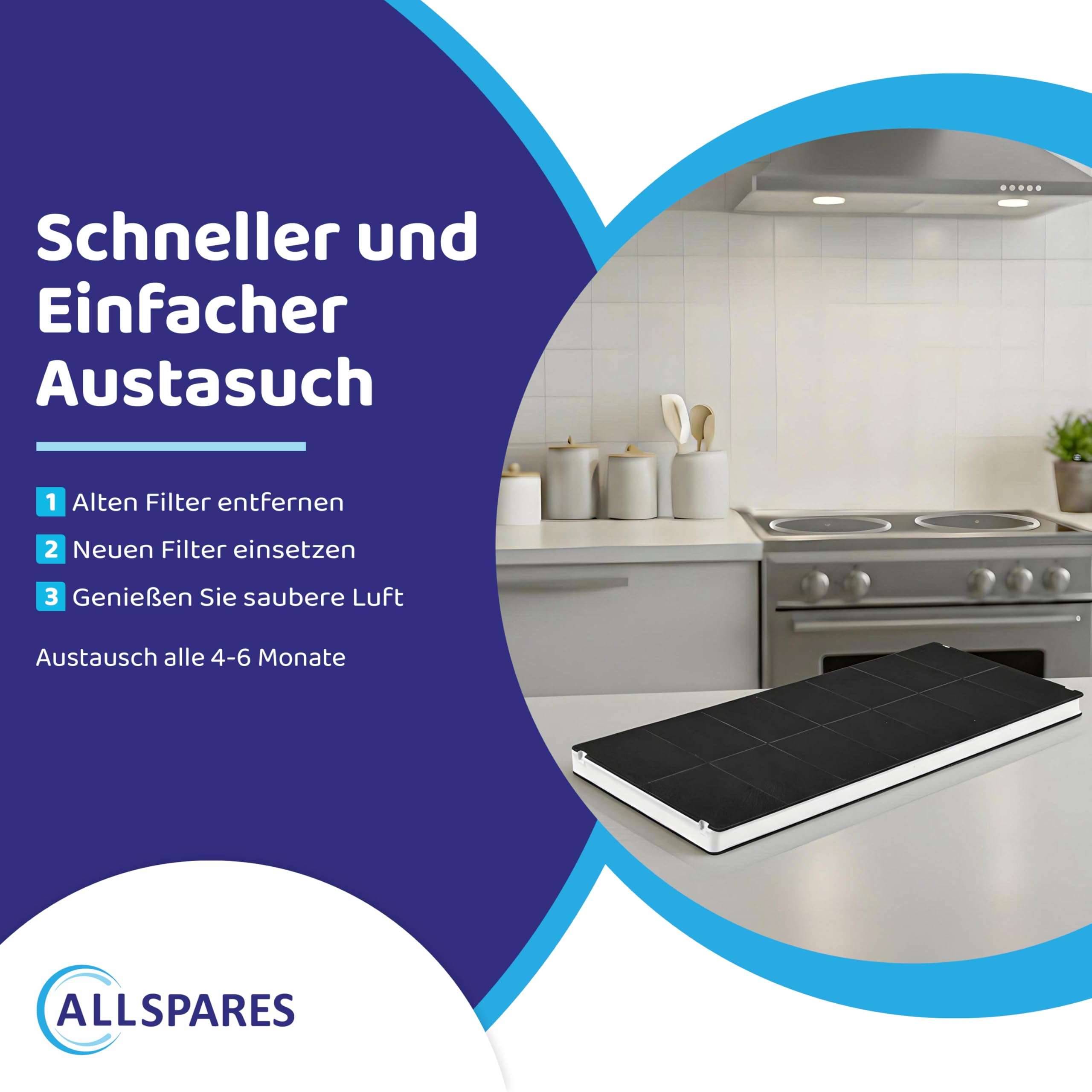 AIR2GO Aktivkohlefilter als Ersatz für Neff 434229 / Z5144X1