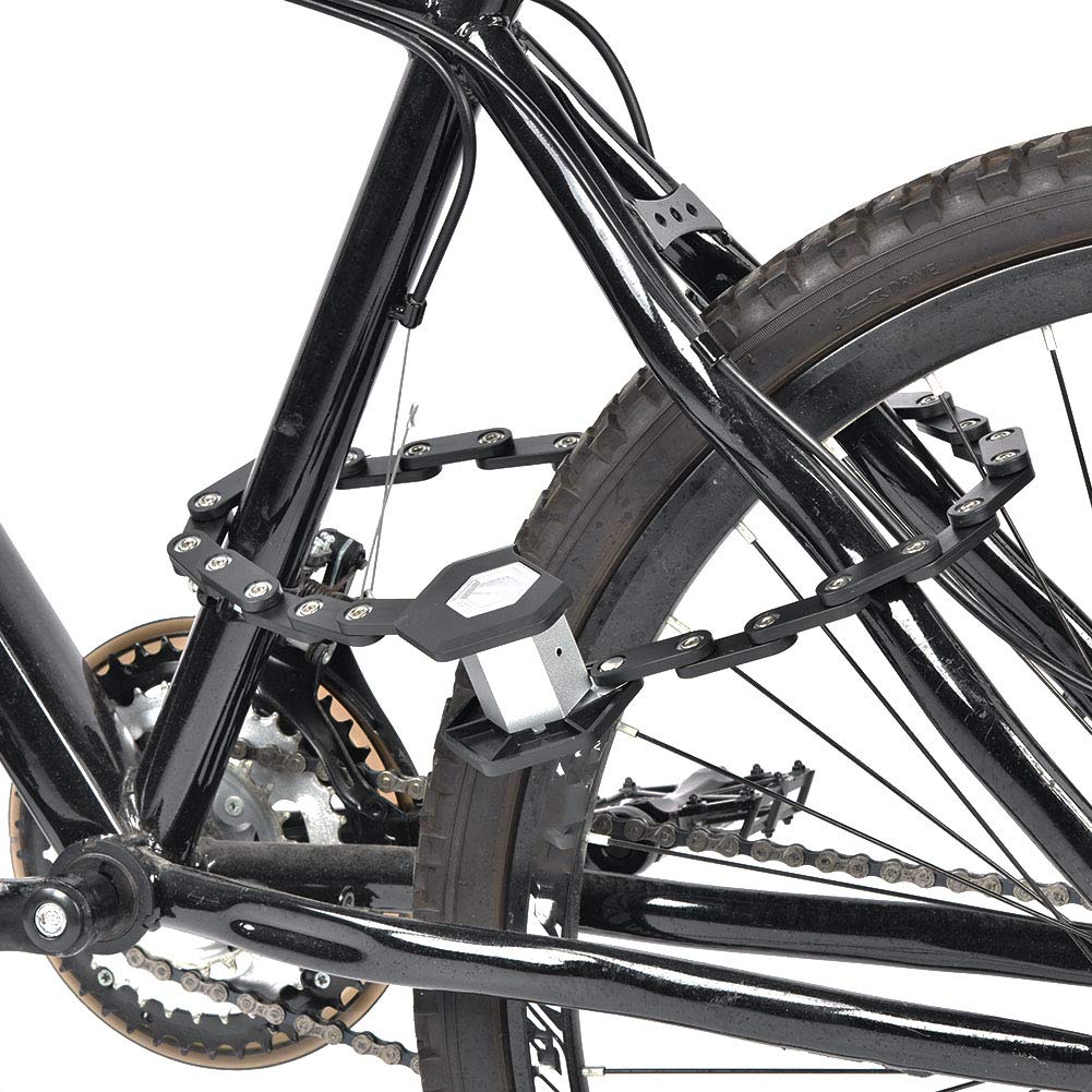 Lucchetto per Bici con Corpo in Lega di Zinco, Design Pieghevole Antifurto, Perfetto per Mountain Bike e Scooter Elettrico, Lunghezza 85 Cm/33,5 Pollici