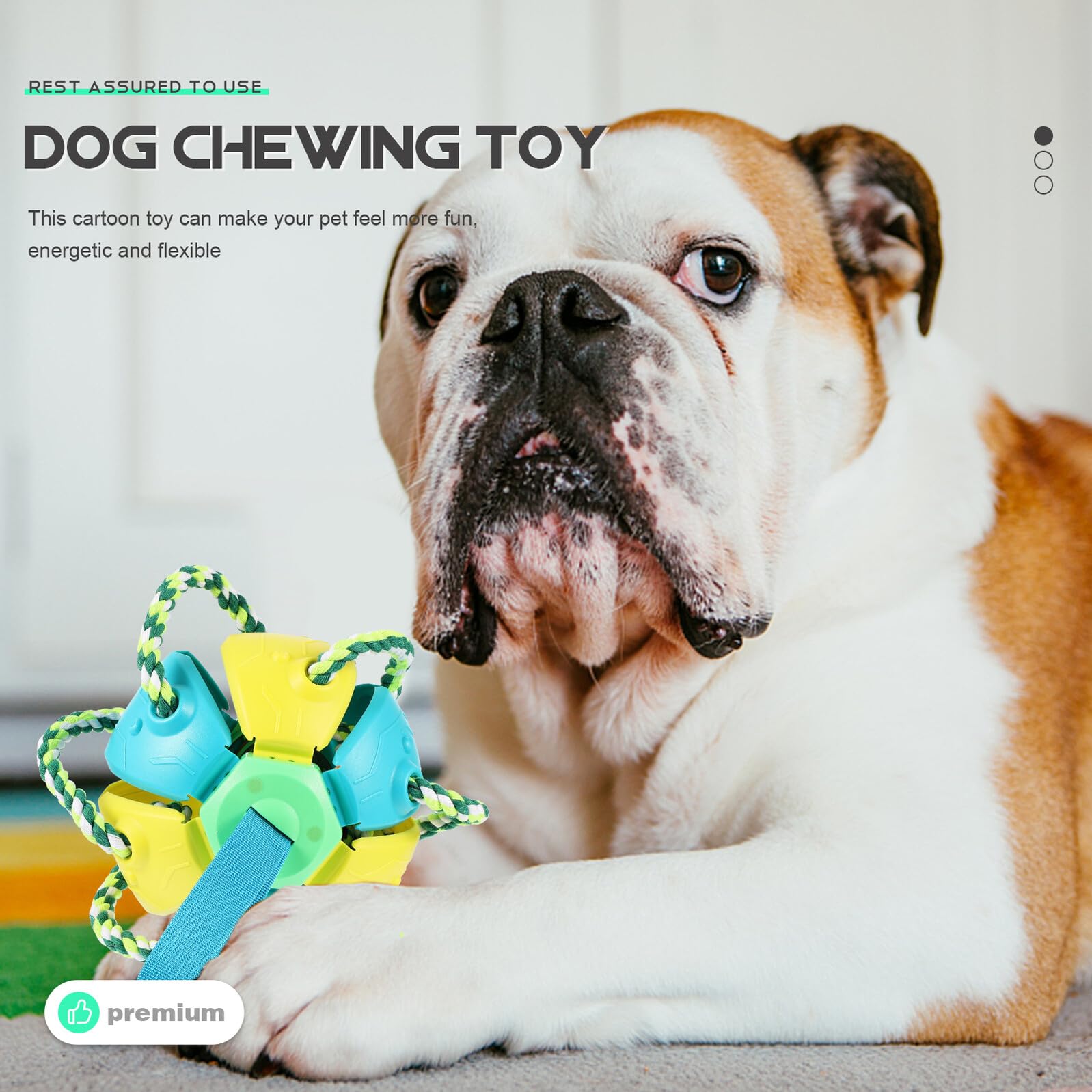 Toyvian Hundespielzeug Interaktiver Kauspielzeug Welpen Outdoor Wurfball Robust Leicht Verbessert Jagdinstinkt Fördert Gesundheit Spaßig für Kleine und Mittlere Hunde Gelb blau