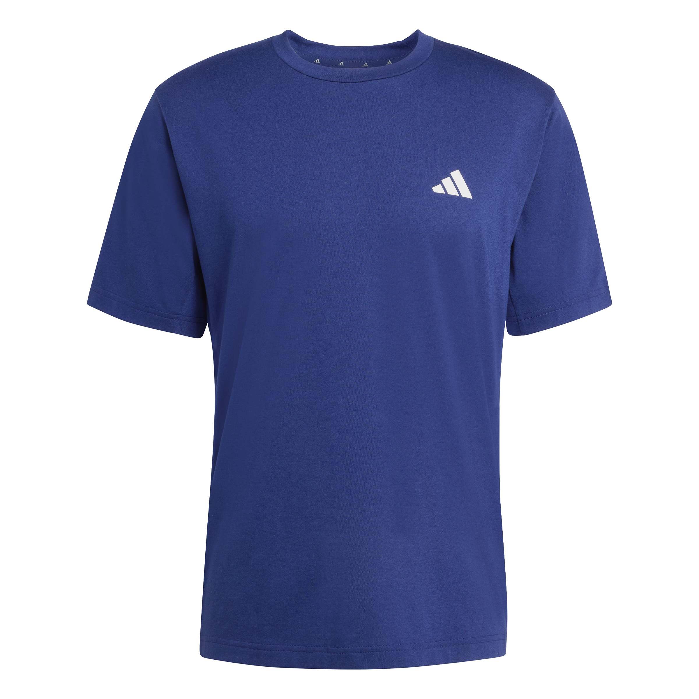 adidas Men's Workout Essentials Feelready 3 Stripes Shirt, Dark Blue/White, L