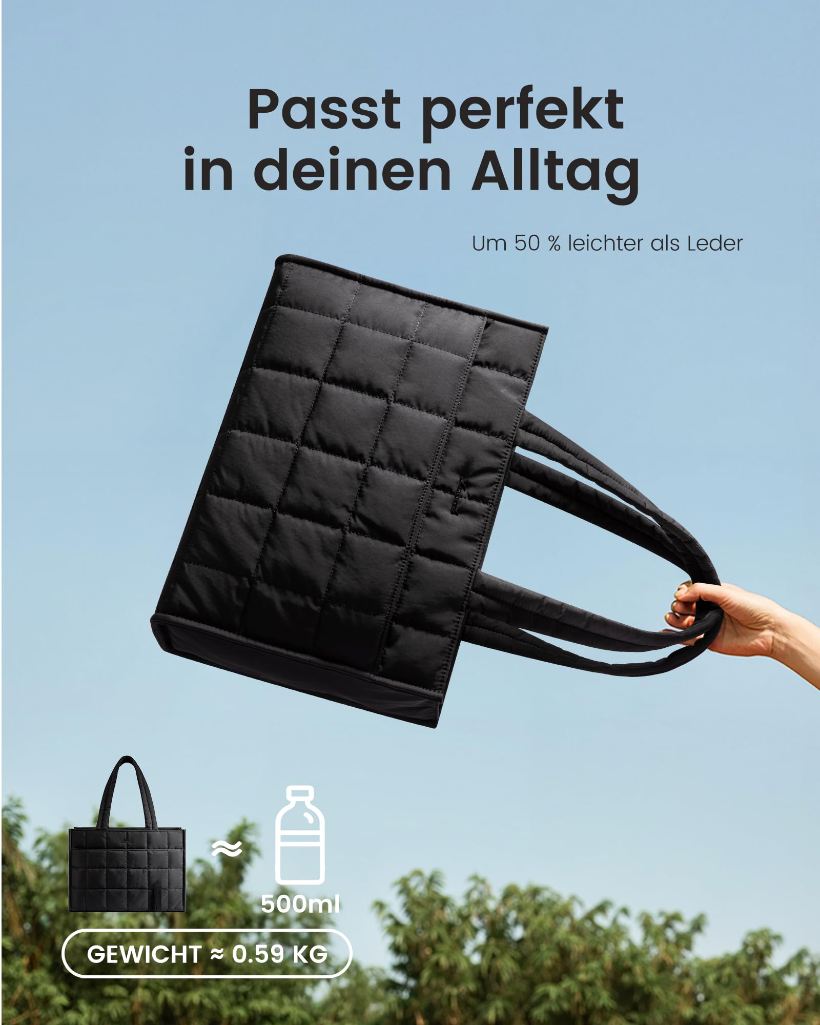 LOVEVOOK Bolso Shopper para Mujer, bolsa de portátil acolchada, maletín de trabajo, bolso tote grande para profesor, universidad, negocios y escuela