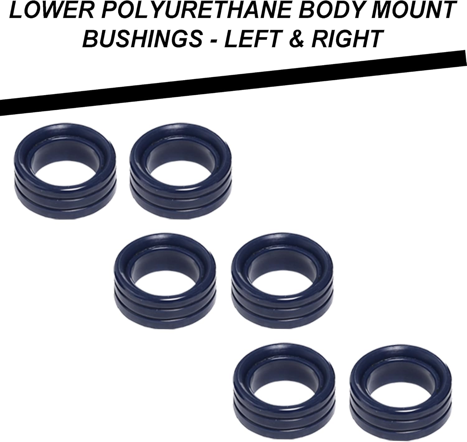 Complete Front & Rear Body Cab Mount Bushing Kit 12 pcs in High Grade Polyurethane - For RAM 1500 (1994-2001) 2500 (1994-2002) 3500 (1994-2002). Standard Cab Models 2WD / 4WD