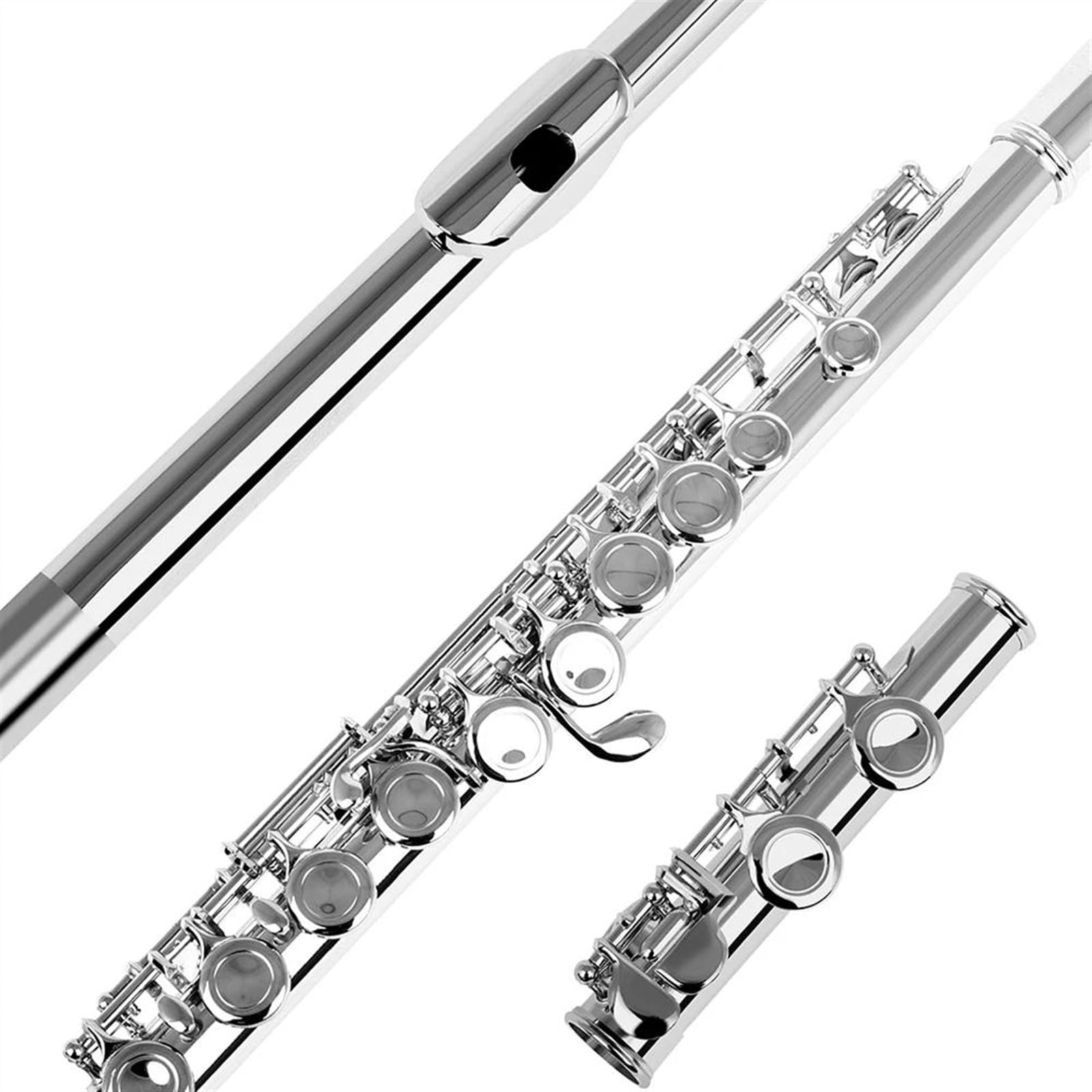 Professionale Flauto Traverso Flauto Per Studenti In Cupronichel Placcato Argento A 16 Fori Tono C Con Custodia In Pelle