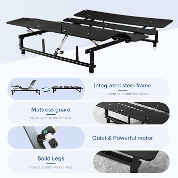 Adjustable Bed Frame,Queen Size Zero Gravity Adjustable Bed Base Frame with Head and Foot Incline,Wireless Remote Control,Quiet Motor,Easy Assembly Adjustable Bed Base (Queen)