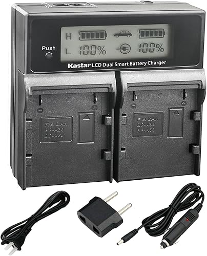 Miniatura 9 de Kastar Paquete de 2 baterías BP-A60 y AC LCD cargador rápido dual compatible con cámara de cine digital Canon EOS C300 Mark III, cámara de cine 4K